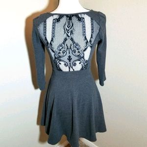 Gray and black lace Guess dress